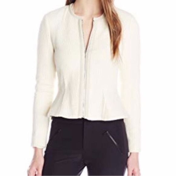 Rebecca Taylor Double Face Jersey Jacket in Cream - Picture 5 of 16